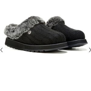 Women's Sketchers Black Keepsakes Ice Angel Memory Foam Women's Slippers sz 5